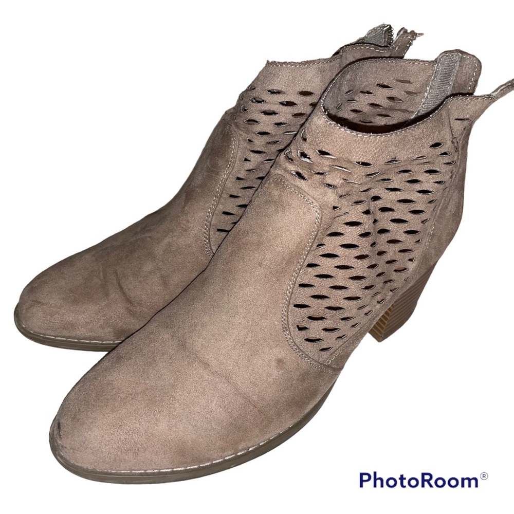 Tan Faux Suede Booties